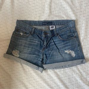 Revolt rolled cuff denim shorts